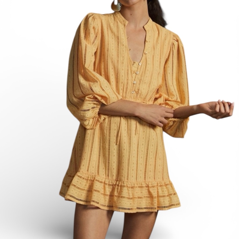 Anthropologie Forever That Girl Eyelet Mini Dress S Romantic Boho Cottagecore